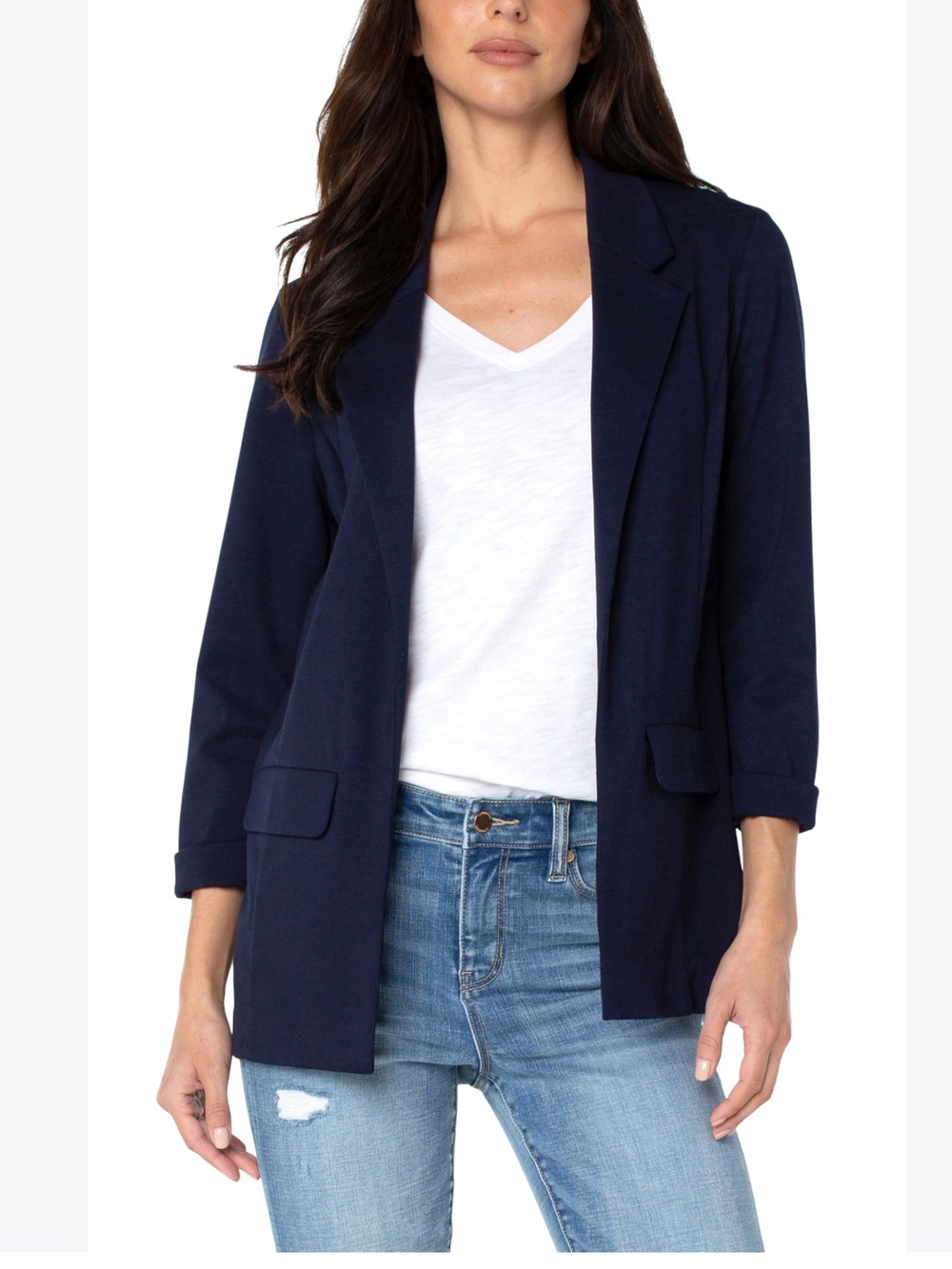 Women's Liverpool Navy Boyfriend Blazer Size XL